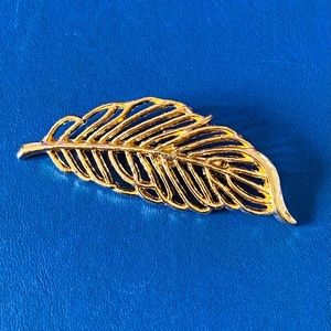 Gold Leaf Brooch and Pin with Secure Back